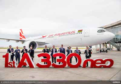 Air Mauritius: preso in consegna primo Airbus A330neo