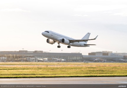 ACJ319neo: record durante la prova di volo