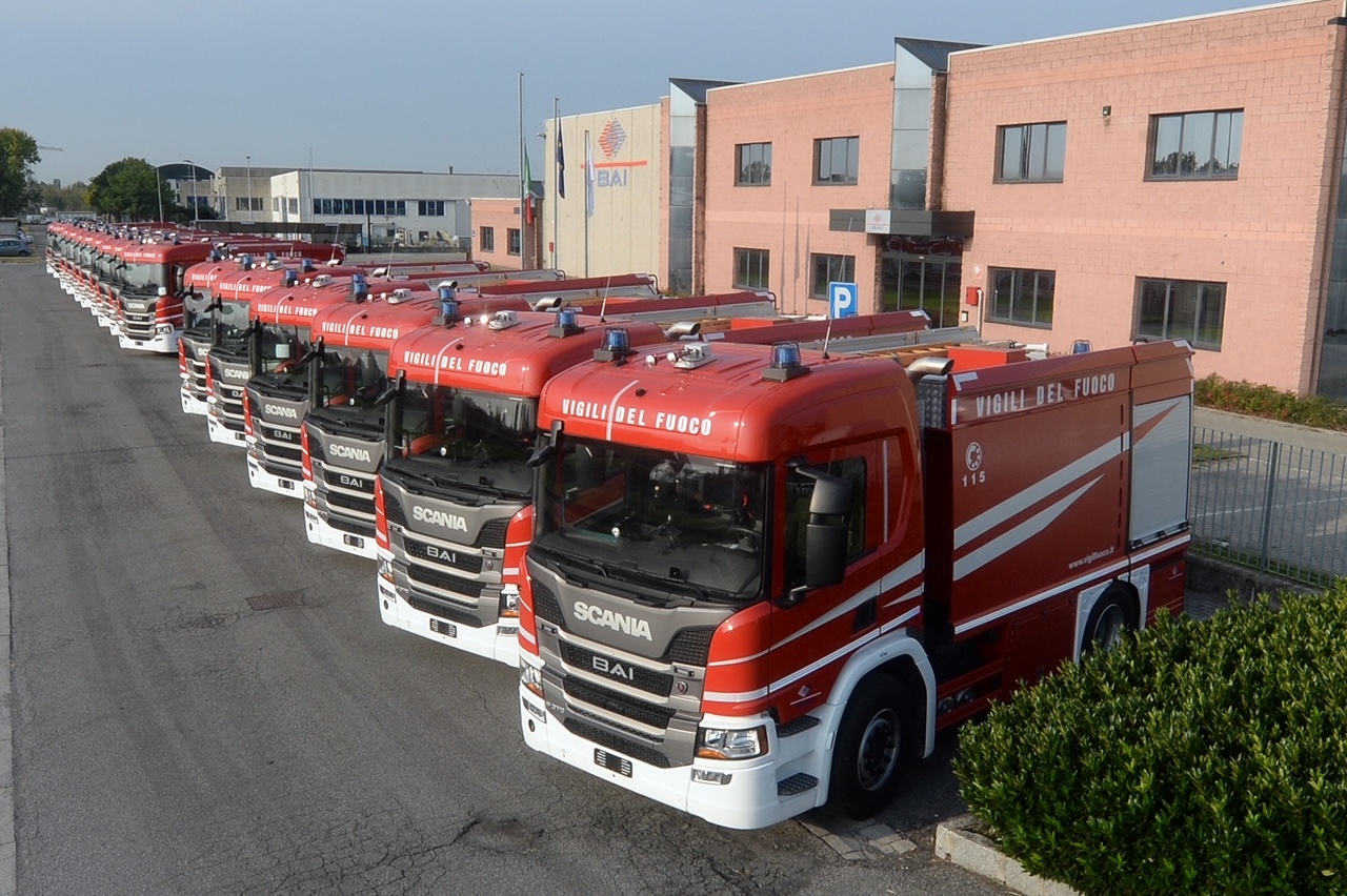 Scania e BAI: 60 veicoli antincendio per il Corpo Nazionale dei Vigili del fuoco