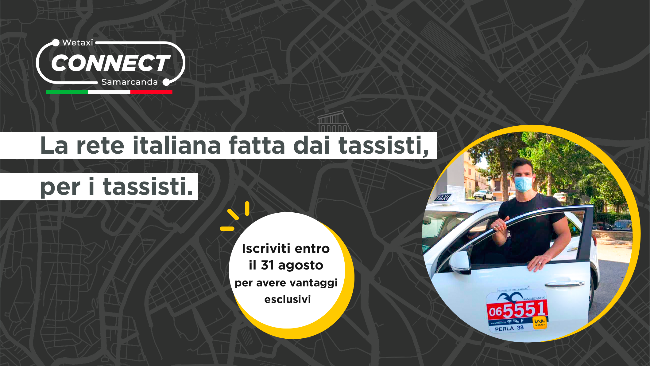 Wetaxi e Samarcanda lanciano Connect, rete di tassisti senza vincoli contrattuali o di esclusiva