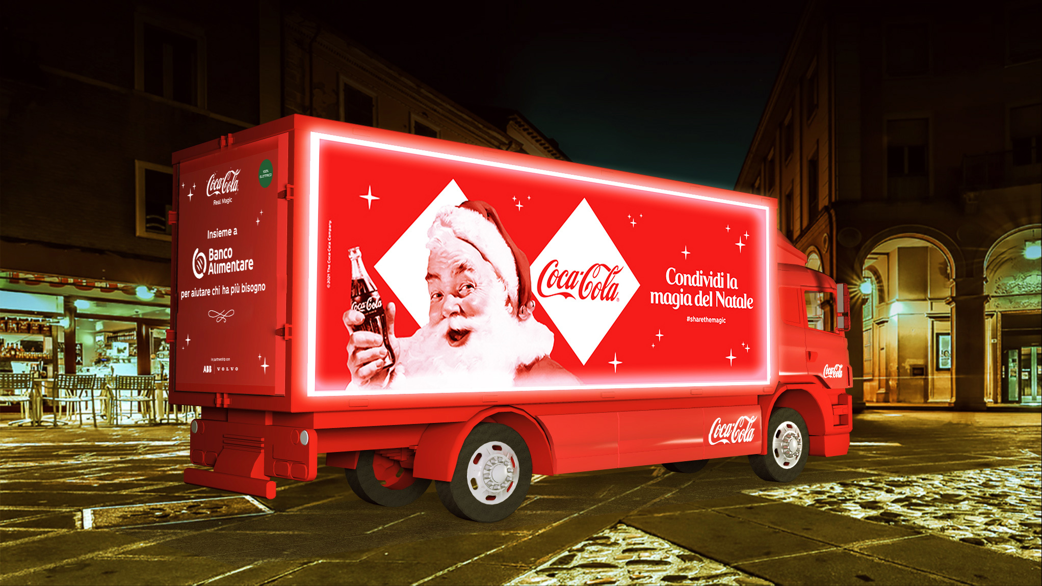 Dal 7 dicembre via al tour natalizio 100% elettrico di Volvo Trucks, Coca Cola e ABB