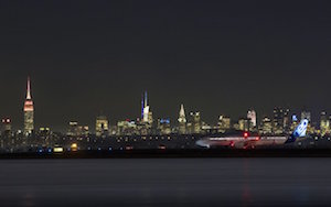 Airbus A321LR in volo da Parigi a New York