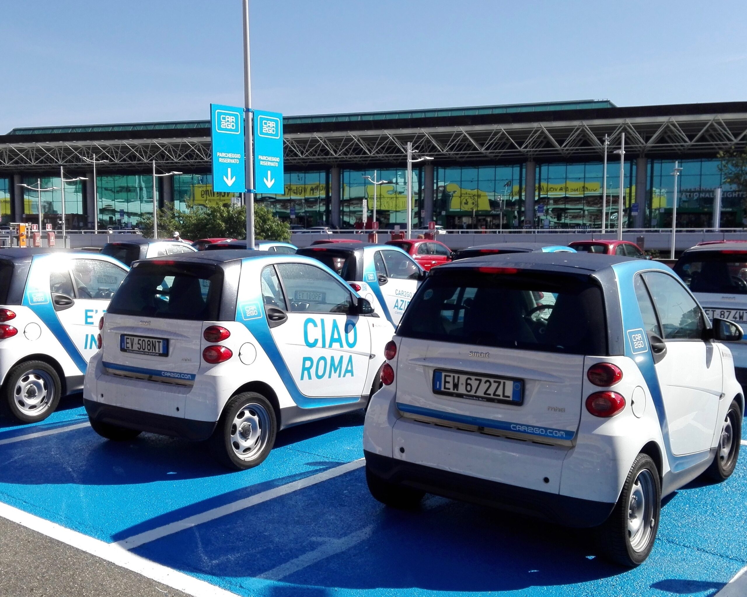 Car sharing: da oggi disponibili 20 car2go all’aeroporto di Fiumicino