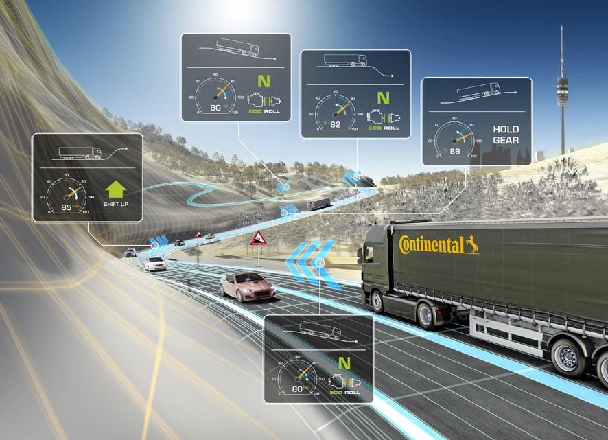 Continental presenta la tecnologia eHorizon che ottimizza i consumi