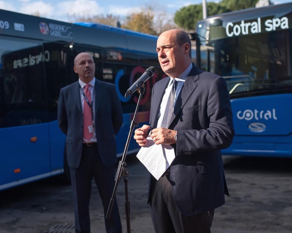 Cotral: Nicola Zingaretti inaugura nuovi pullman per i pendolari del Lazio