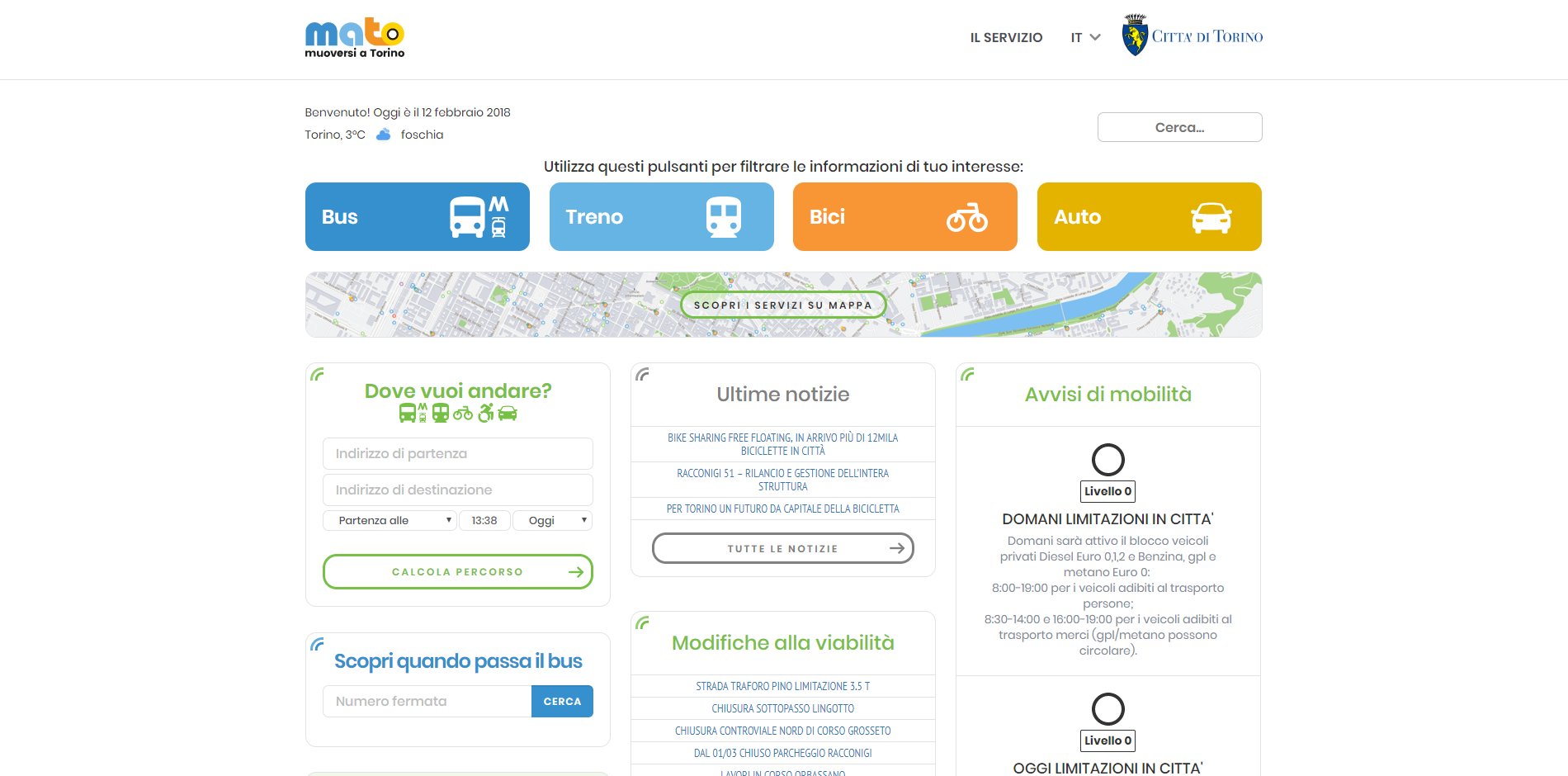 Muoversi a Torino: on-line il nuovo portale web di infomobilità della città