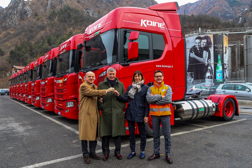Autotrasporto sostenibile: nuova flotta Scania LNG per Sanpellegrino