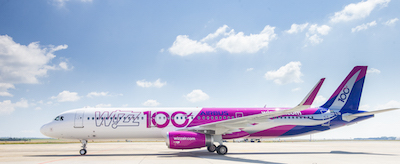 La flotta Wizz Air raggiunge i 100 aeromobili