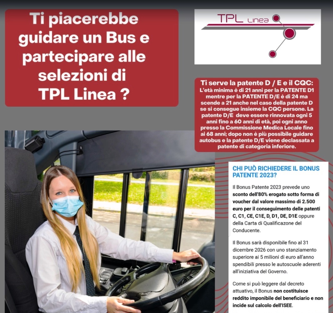 Diventare autista di TPL Linea con il bonus patenti