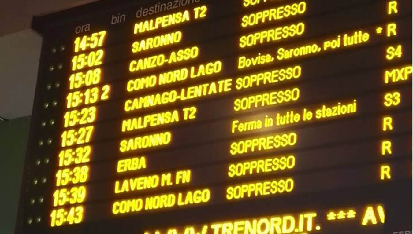 Treni: oggi sciopero nazionale