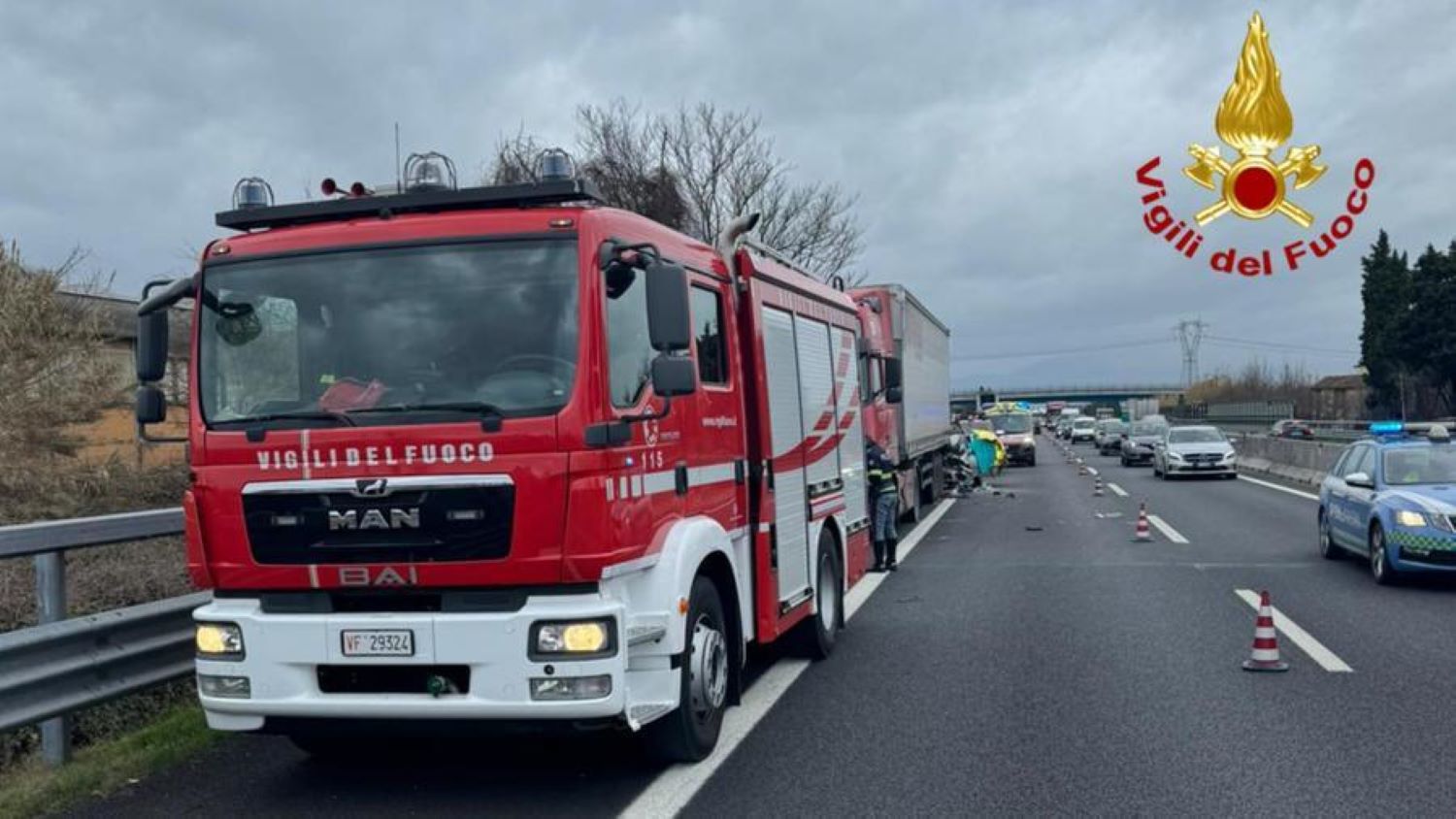 Incidente sull’A11, scontro tra auto e camion in provincia di Pistoia